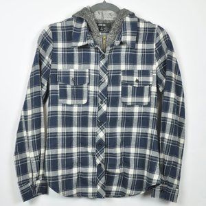 Blue flannel w/ hoodie